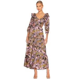 Cleobella Paris Ankle Dress in Tapestry Print Size Medium